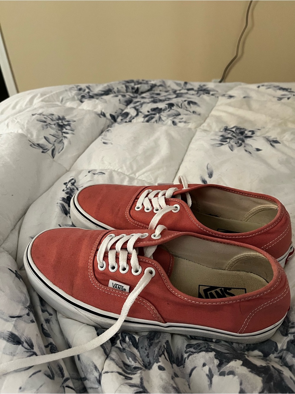 Vans Coral Canvas Low-Top Sneakers with White Laces